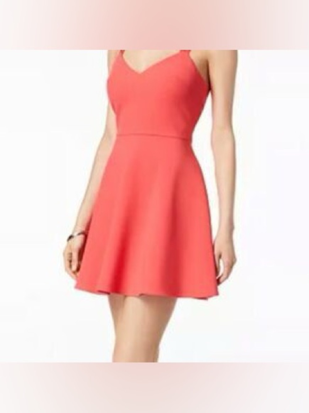 French Connection Hot Pink Double-Strap Fit-and-Flare Mini Dress Size 6 - Picture 4 of 15
